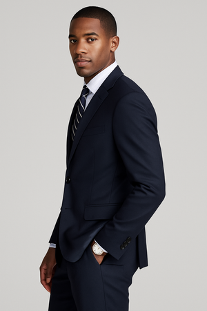 Mens Slim Fit Suit Dark Navy