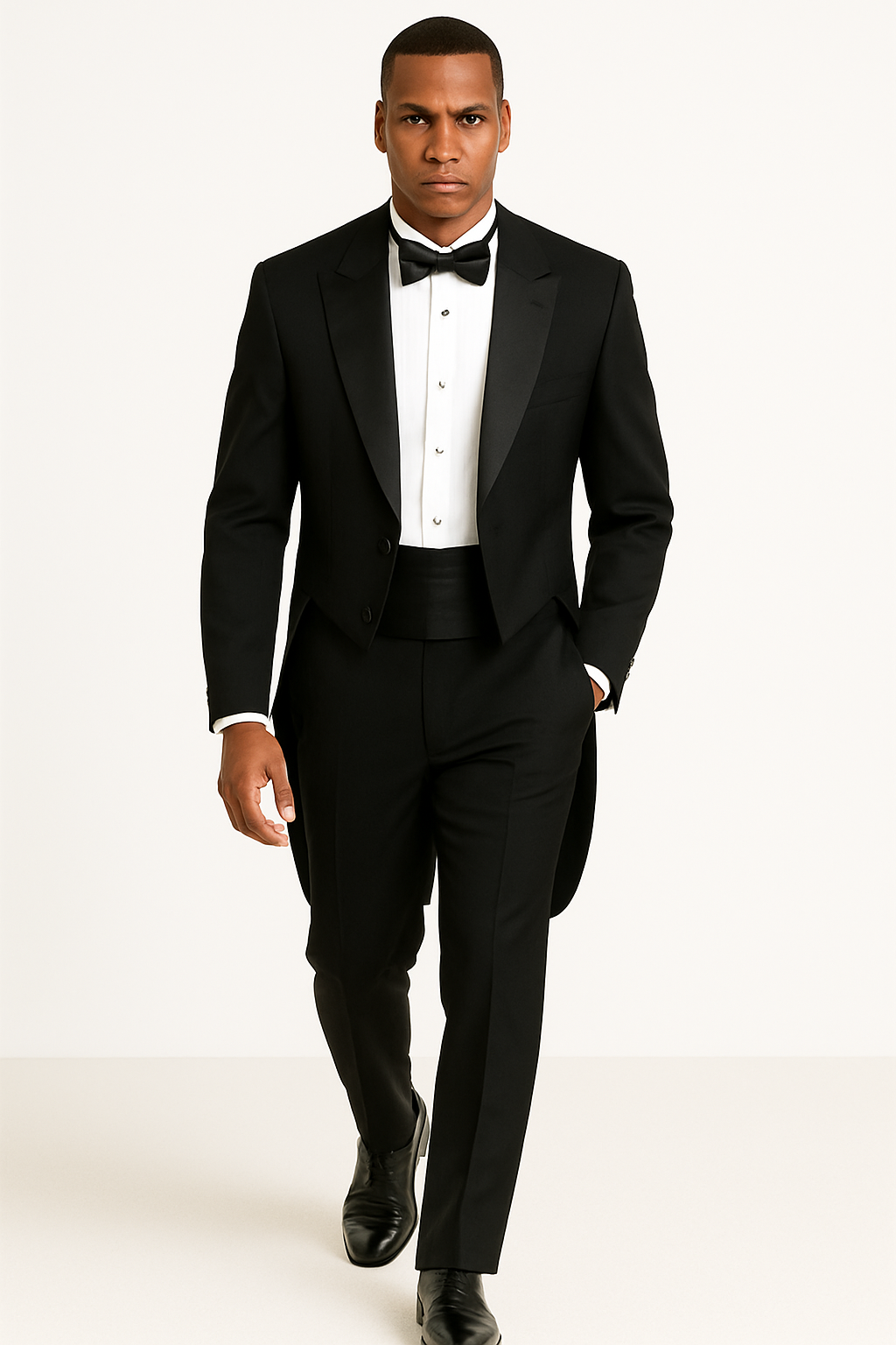 Mens Traditional Polyester Tail Tuxedo in Black