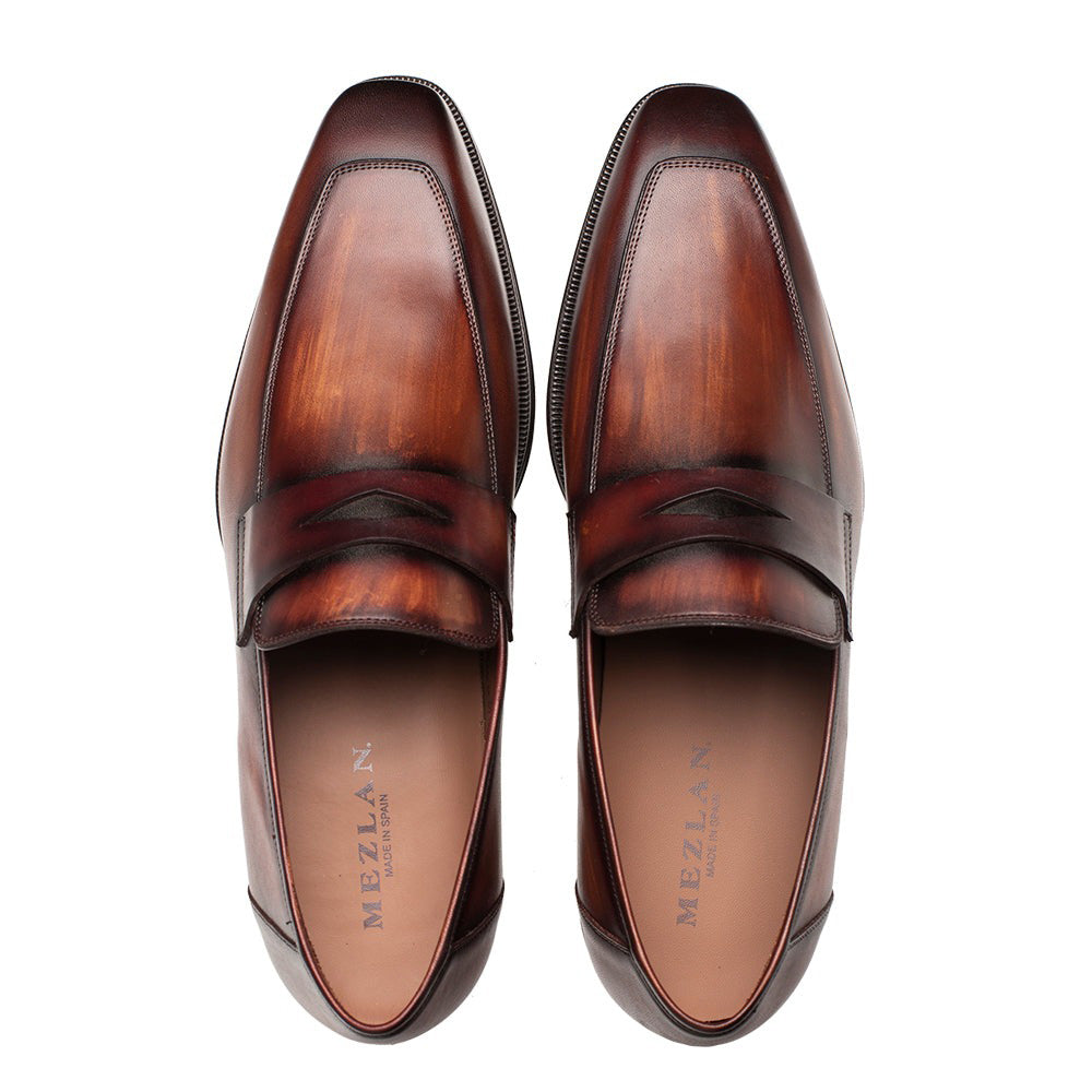 Mezlan Avenue Rubber Sole Penny Loafers Cognac / Rust (20910)