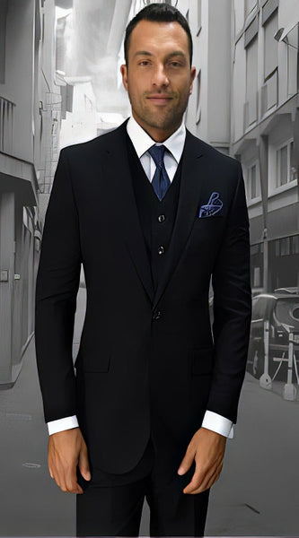 Mens Statement Suit Confidence Men's 3 Piece Italian Style  Wool Brown Double Breasted Vest Suit