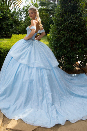 Off Shoulder Corset Ball Gown by GLS Gloria GL3527 - Quinceanera Dresses