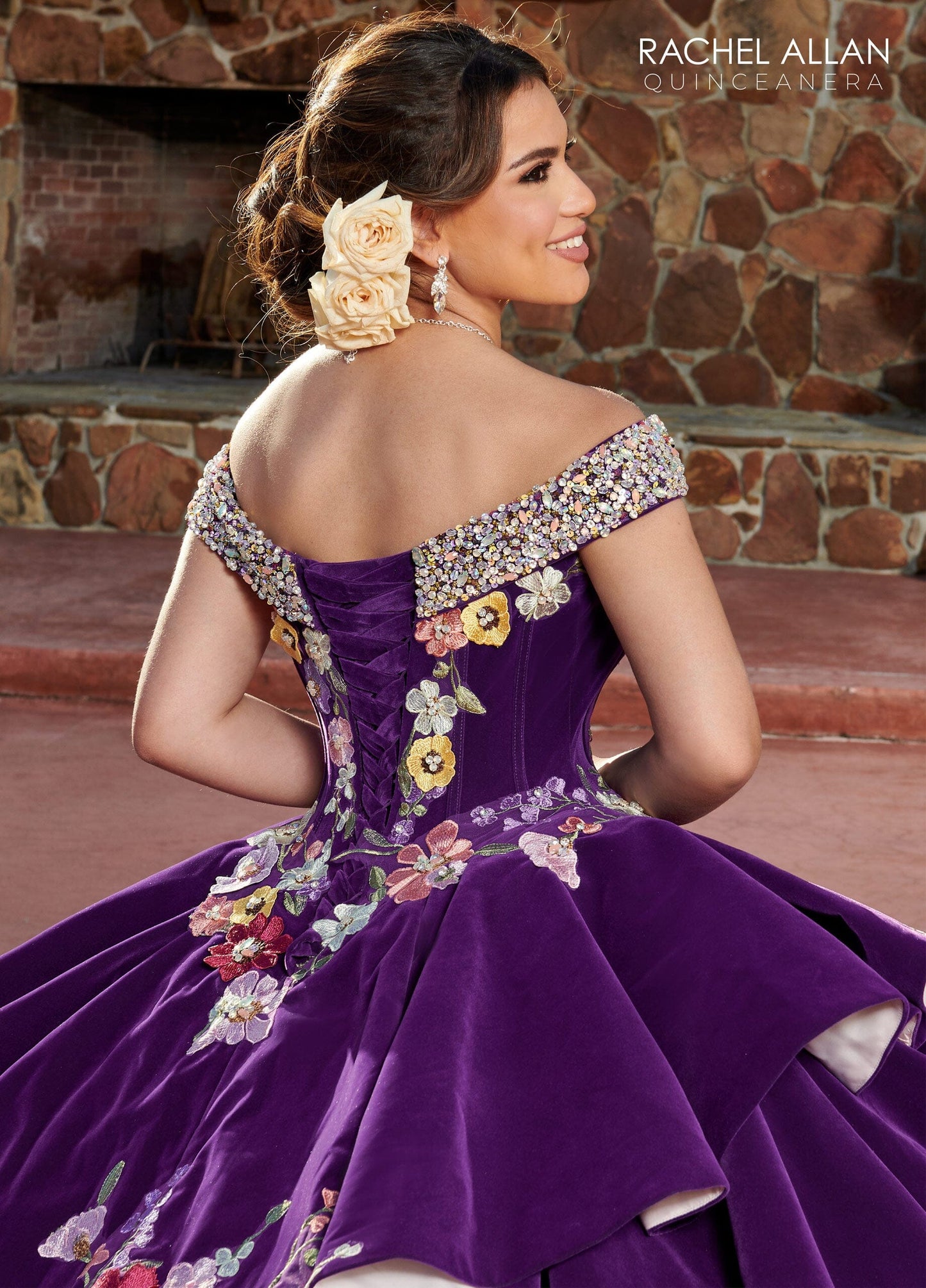 Rachel Allan RQ3111 Off Shoulder Ruffled Quinceanera Dress