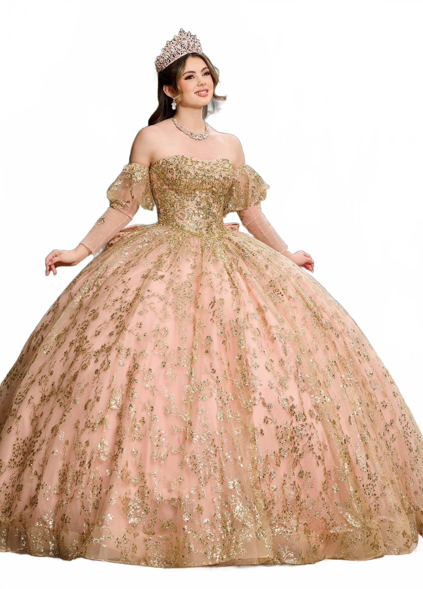 Rachel Allan RQ2176 Strapless Long Sleeve Quinceanera Dress