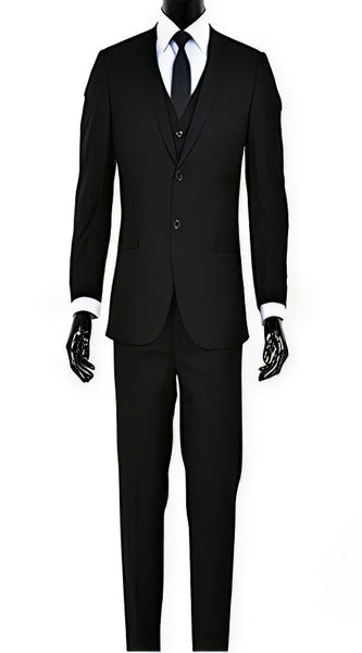 Mens 2 Button Modern Fit Vested Pick Stich Suit in Heather Grey main image 0