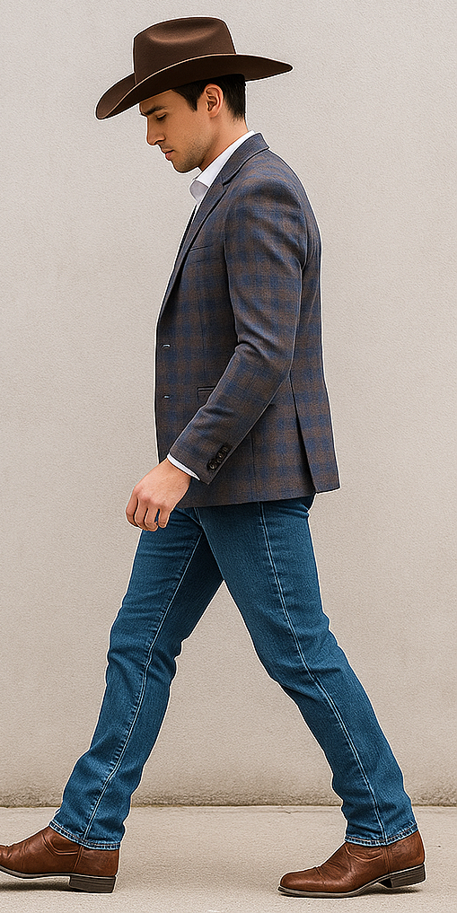 Saco vaquero - Western Sport Coat - Western Blazer- Men's Two Button Slim Fit Business Casual Sport Coat In Light Brown