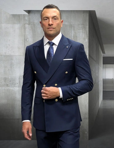 Statement Suit - Statement Italy Suit - Wool Suit - Statement Men's Outlet 100% Wool 2 Piece Suit - Wide Peak Lapel