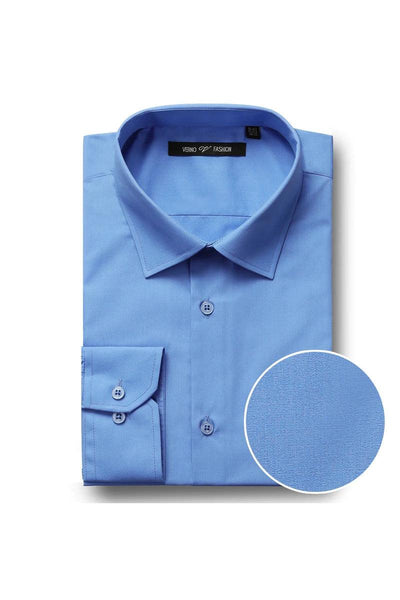 Verno Men's Slim Fit Black Dress Shirt with Spread Collar main image 1
