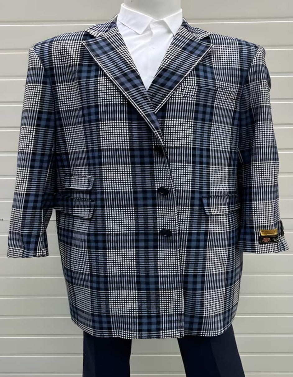 Mens Plaid Overcoat - Plaid Wool Topcoats - Gray Plaid Carcoat - Men's Tuxedo USA