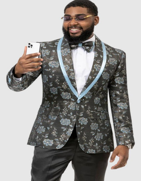Blue Prom Suit - One Button Blue Homecoming Outfits For Guys main image 0