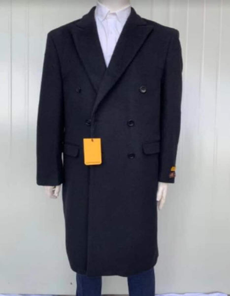 Mens Topcoat Mens Dress Coat 'Harvard' Black Cashmere Full-Length - Men'S Overcoat main image 1