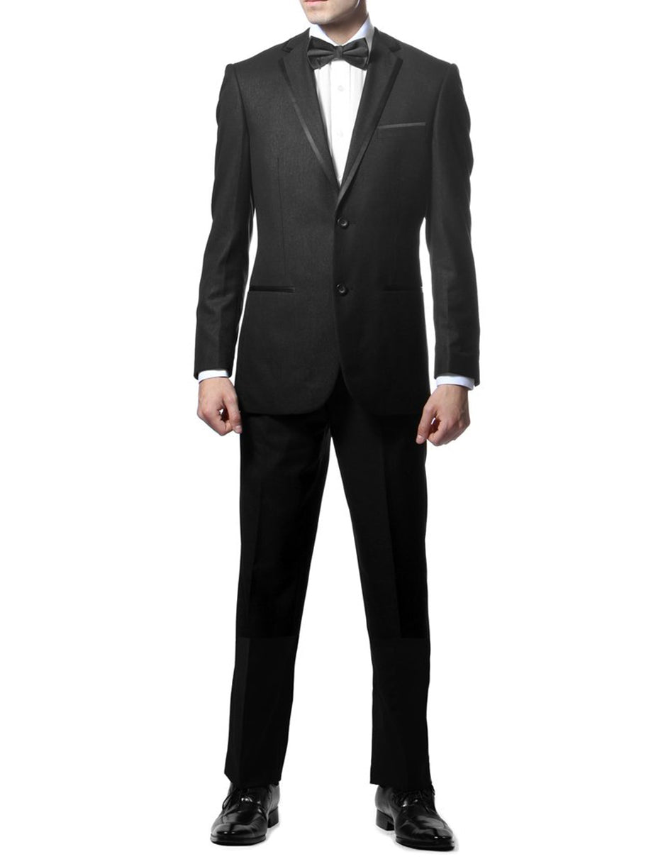 Black on Black Trim Tuxedo - Men's Tuxedo USA