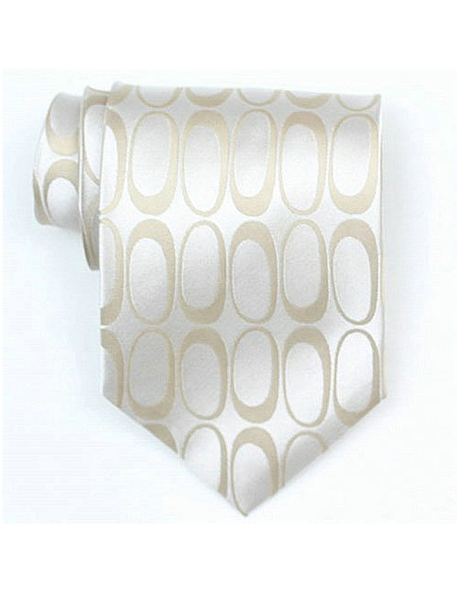Beige Oval Neck Tie - Men's Tuxedo USA