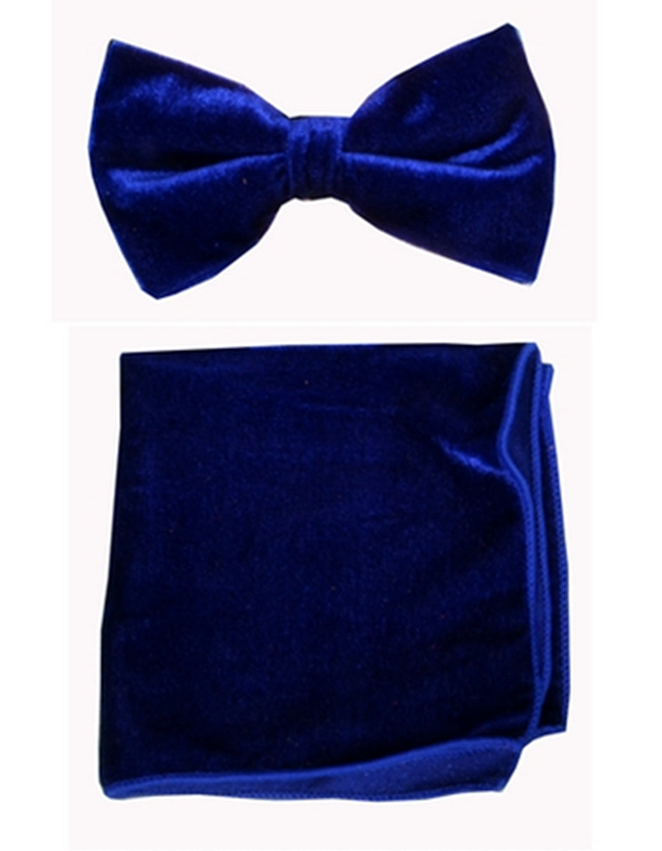 Navy Blue Velvet Bow Tie Set - Men's Tuxedo USA
