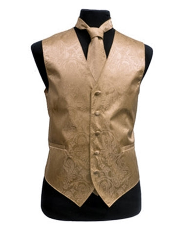 Gold Paisley Vest Set