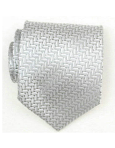 Silver Woven Neck Tie