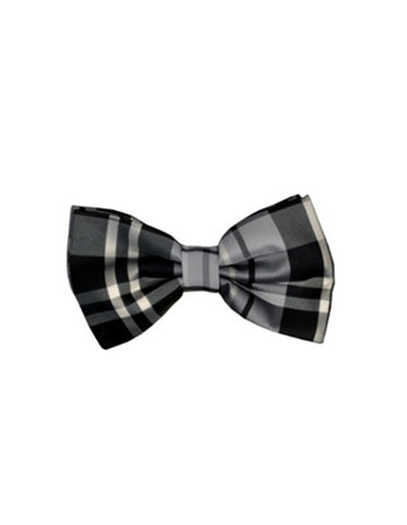 Black & Grey Plaid Bow Tie