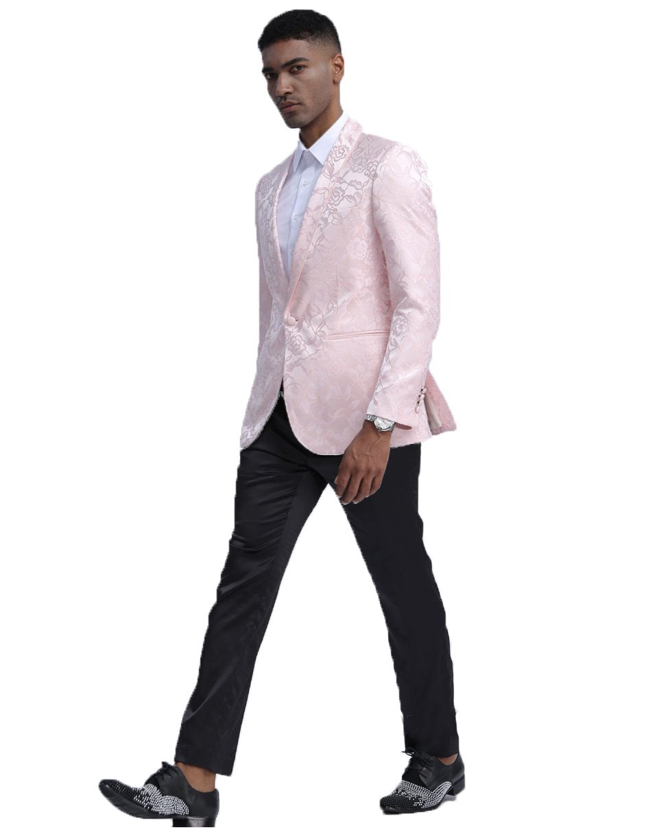 Mens Empire Prom Blazer in Pink Floral Pattern