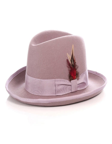 Mens Gangster Godfather Hat in Lavender