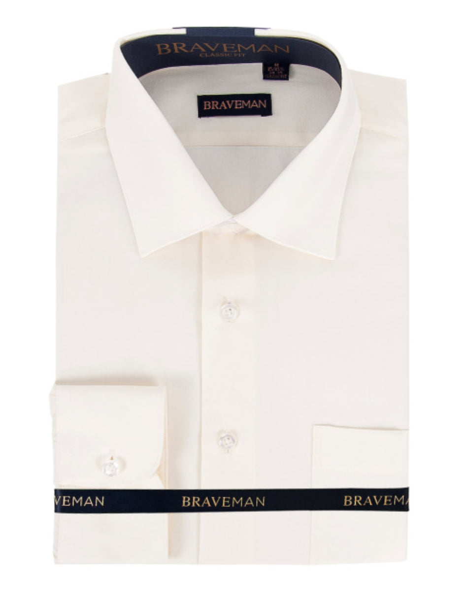 14.5 Mens Slim Fit Dress Shirt in Ivory 14.5 Mens Slim Fit Dress Shirt in Ivory