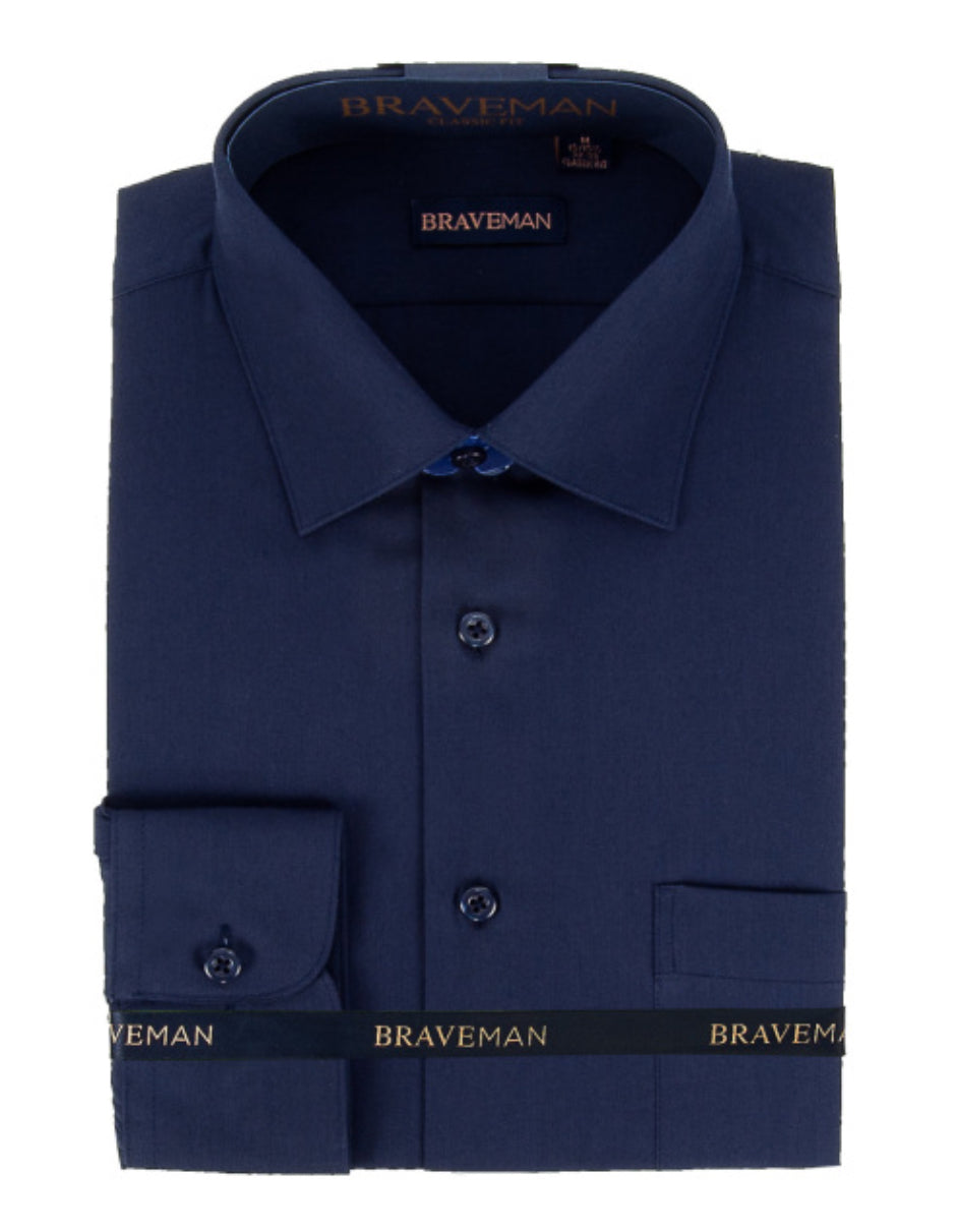 14.5 Mens Slim Fit Dress Shirt in Navy Blue 14.5 Mens Slim Fit Dress Shirt in Navy Blue