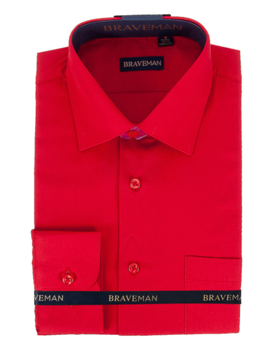14.5 Mens Slim Fit Dress Shirt in Red 14.5 Mens Slim Fit Dress Shirt in Red