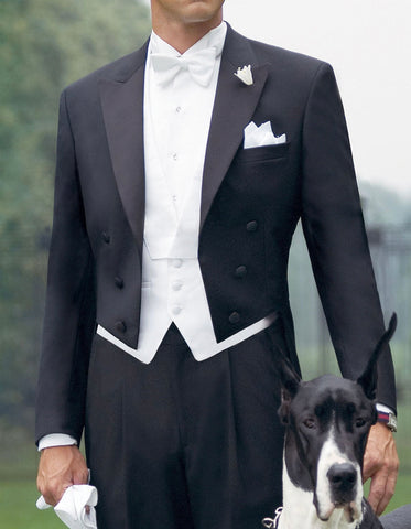 Mens Designer Mardi Gras Long Tail Tuxedo in Black
