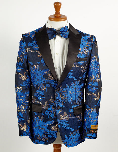 Men's Royal Blue Paisley Pattern  Blazer main image 0