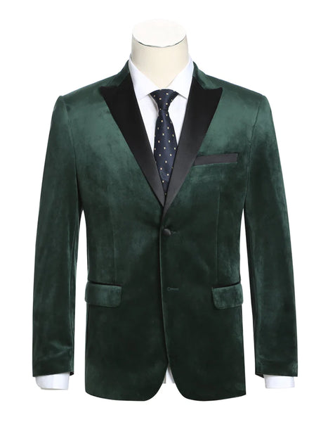 Mens Classic Velvet Tuxedo Dinner Jacket In Dark Hunter Green