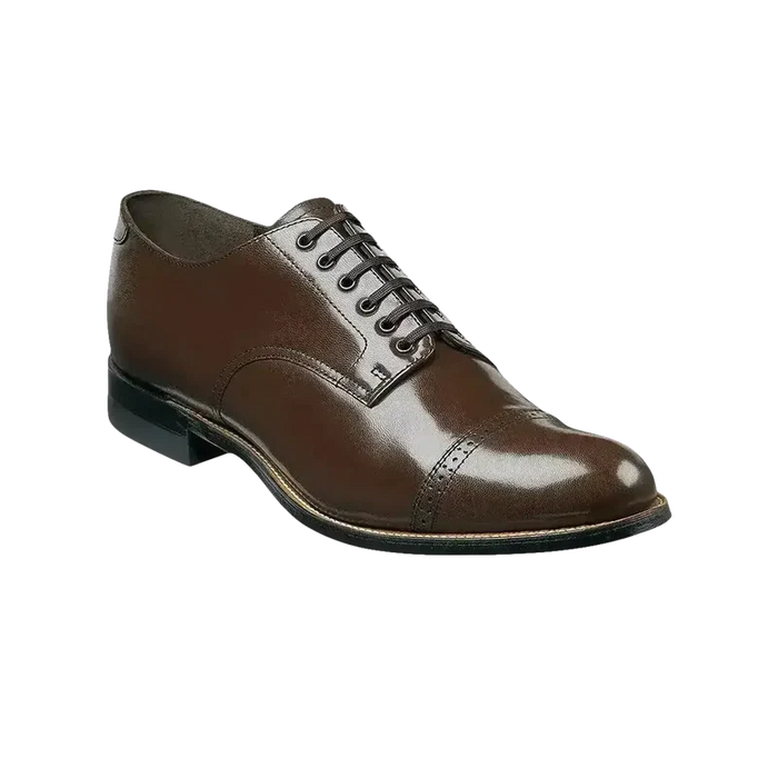 Men's Brown Stacy Adams Madison Cap Toe Lace-Up Leather Dress Shoes