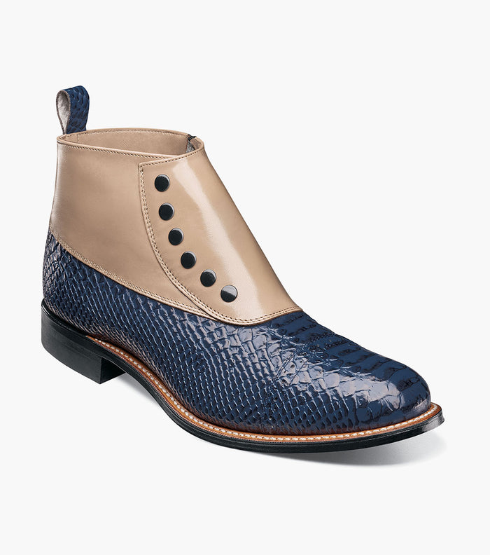Stacy Adams MADISON Spectator Spat Cap Toe Demi Boot Blue Multi by Stacy Adams Shoes