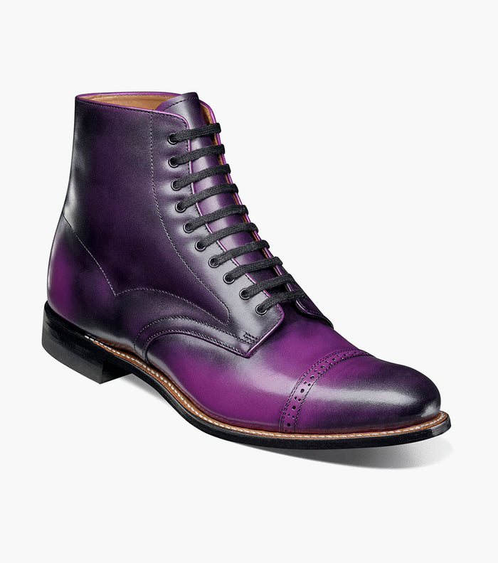 Stacy Adams MADISON Cap Toe Lace Up Boot Purple by Stacy Adams Shoes