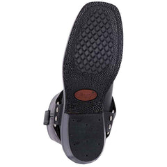 dingo-black-womens-leather-motor-cycle-boots - Size: 6m