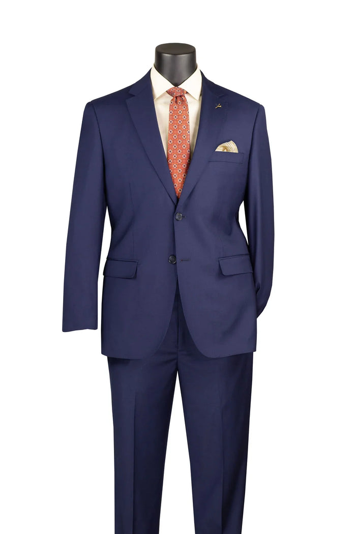 Men's Blue Adjustable Waist Two Piece Suit