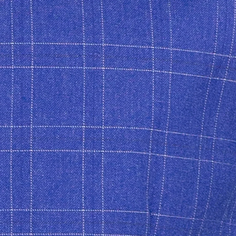 Men's Classic Blue Windowpane Three Piece Suit