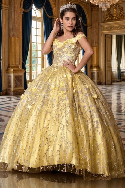 3D Floral Off Shoulder Ball Gown by Calla WB21550