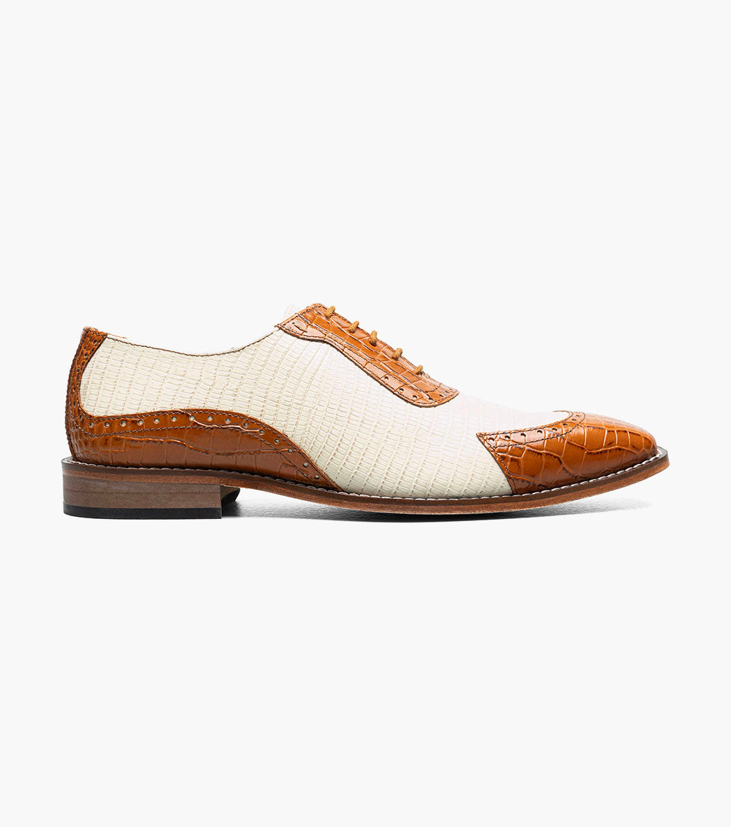 Stacy Adams TARANGO Modified Cap Toe Oxford Tan Multi by Stacy Adams Shoes