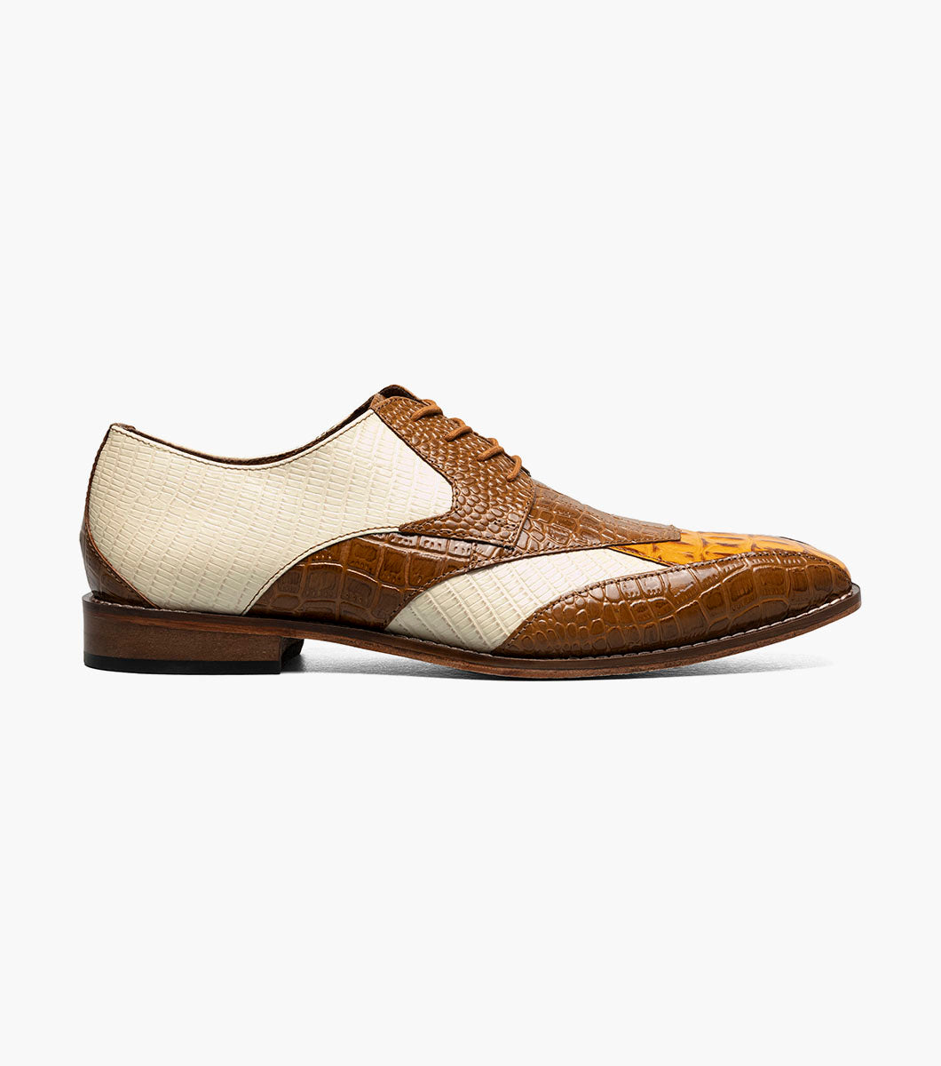 Stacy Adams TRISTANO Modified Bike Toe Oxford Tan Multi by Stacy Adams Shoes