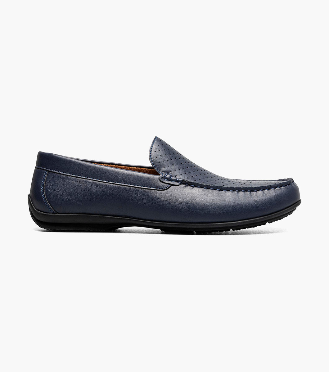 Stacy Adams CONROY Moc Toe Perf Slip On Navy by Stacy Adams Shoes