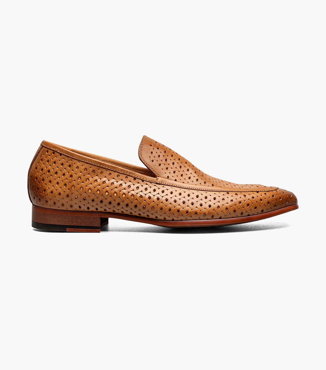 Stacy Adams WINDEN Moc Toe Perf Slip On Natural by Stacy Adams Shoes