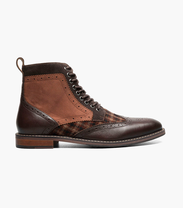 Stacy Adams FINNEGAN Wingtip Lace Up Boot Brown Multi by Stacy Adams Shoes