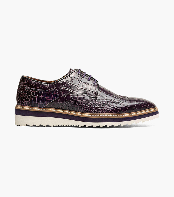Stacy Adams ALARIO Wingtip Oxford Purple by Stacy Adams Shoes