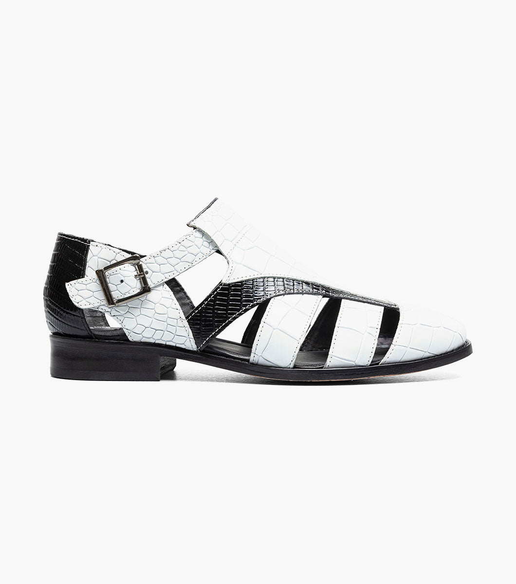 Stacy Adams CALANDRO City Sandal Black w/White by Stacy Adams Shoes