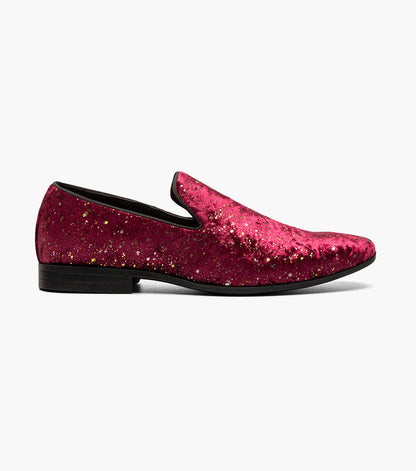 Stacy Adams STELLAR Plain Toe Glitter Slip On Burgundy by Stacy Adams Shoes