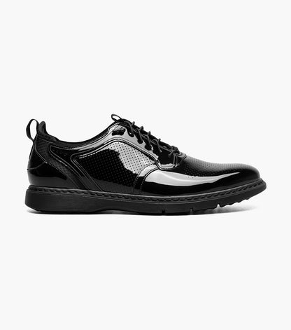 Stacy Adams SPYRE Plain Toe Elastic Lace Up Black Patent by Stacy Adams Shoes