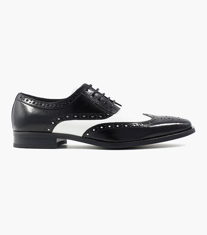 Stacy Adams TINSLEY Wingtip Oxford Black w/White by Stacy Adams Shoes