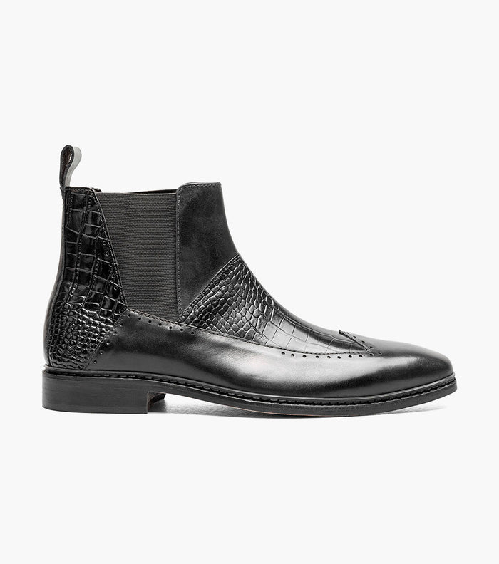 Stacy Adams GARZA Wingtip Chelsea Boot Black by Stacy Adams Shoes