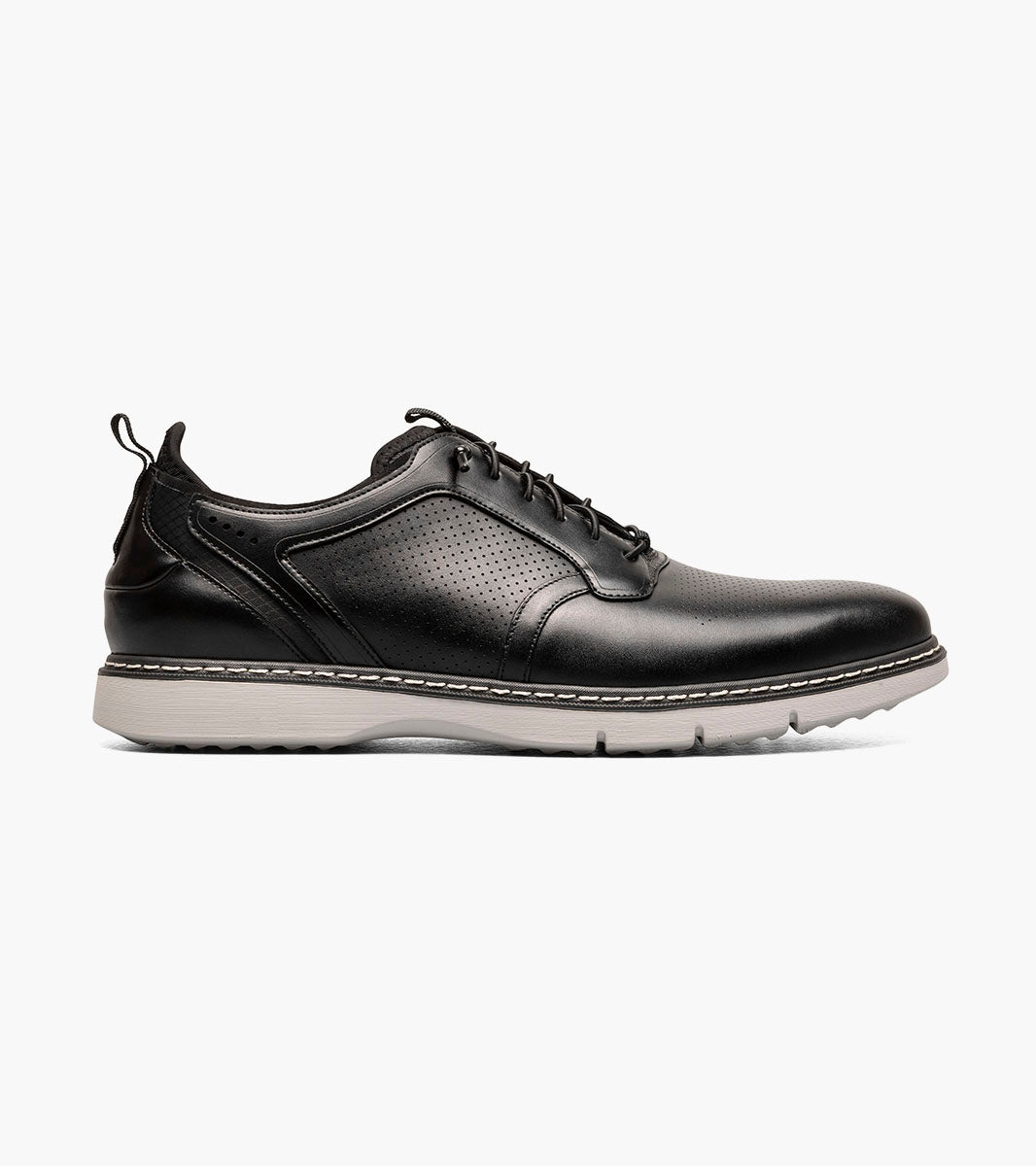 Stacy Adams SYNC Plain Toe Elastic Lace Up Black by Stacy Adams Shoes