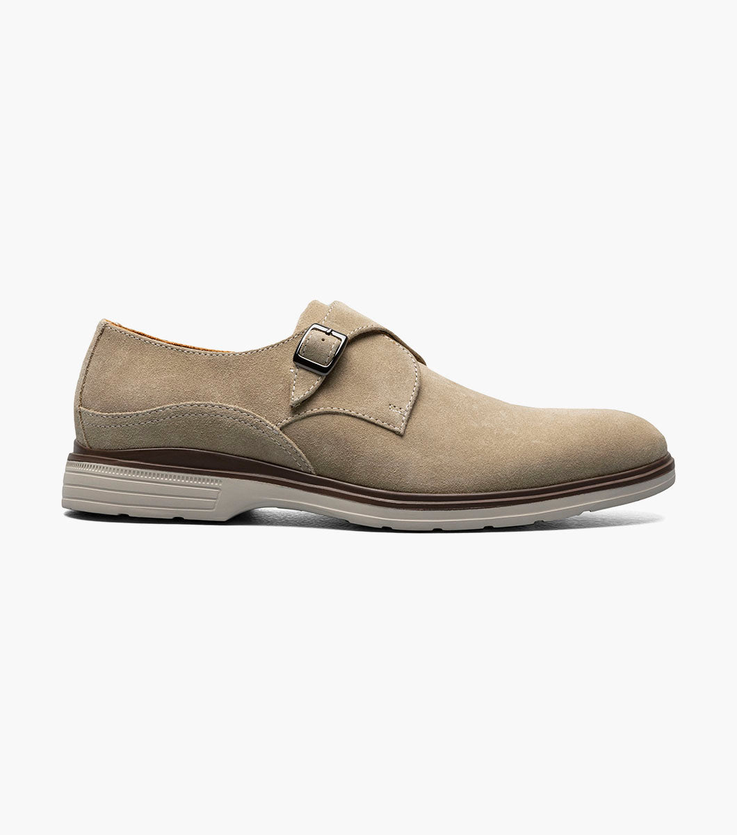Stacy Adams TAYLEN Plain Toe Monk Strap Sandstone by Stacy Adams Shoes