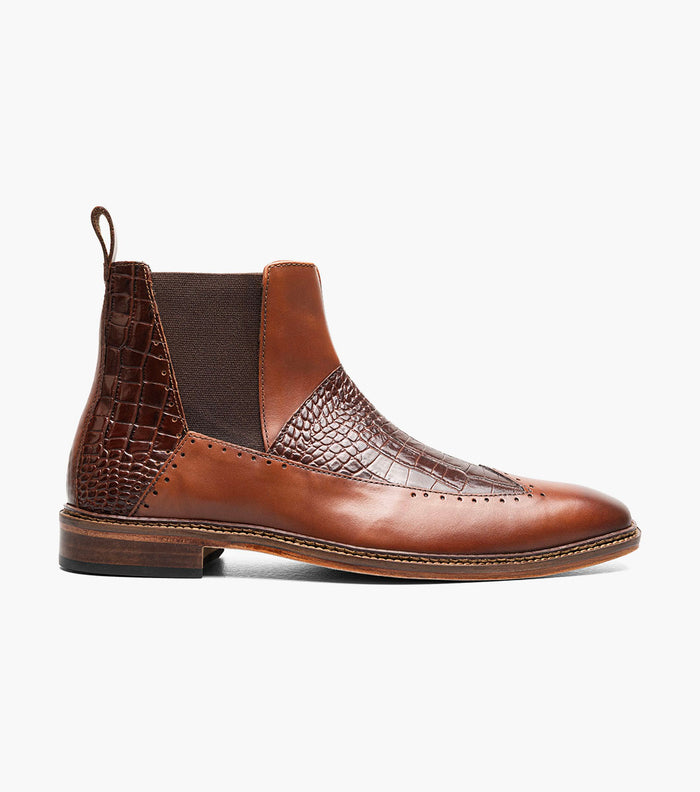 Stacy Adams GARZA Wingtip Chelsea Boot Cognac by Stacy Adams Shoes