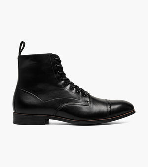 Stacy Adams HENRY Cap Toe Lace Up Boot Black by Stacy Adams Shoes